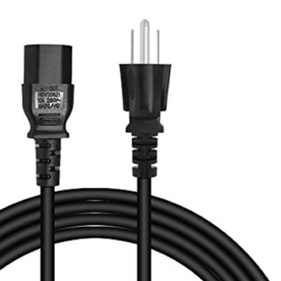 3 Prong Computer Monitor TV Replacement Power Cord 5 Foot Black - Picture 2 of 6